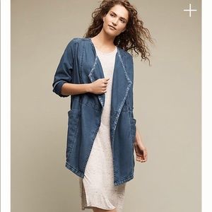 Anthropologie- long denim jacket *NEW*
